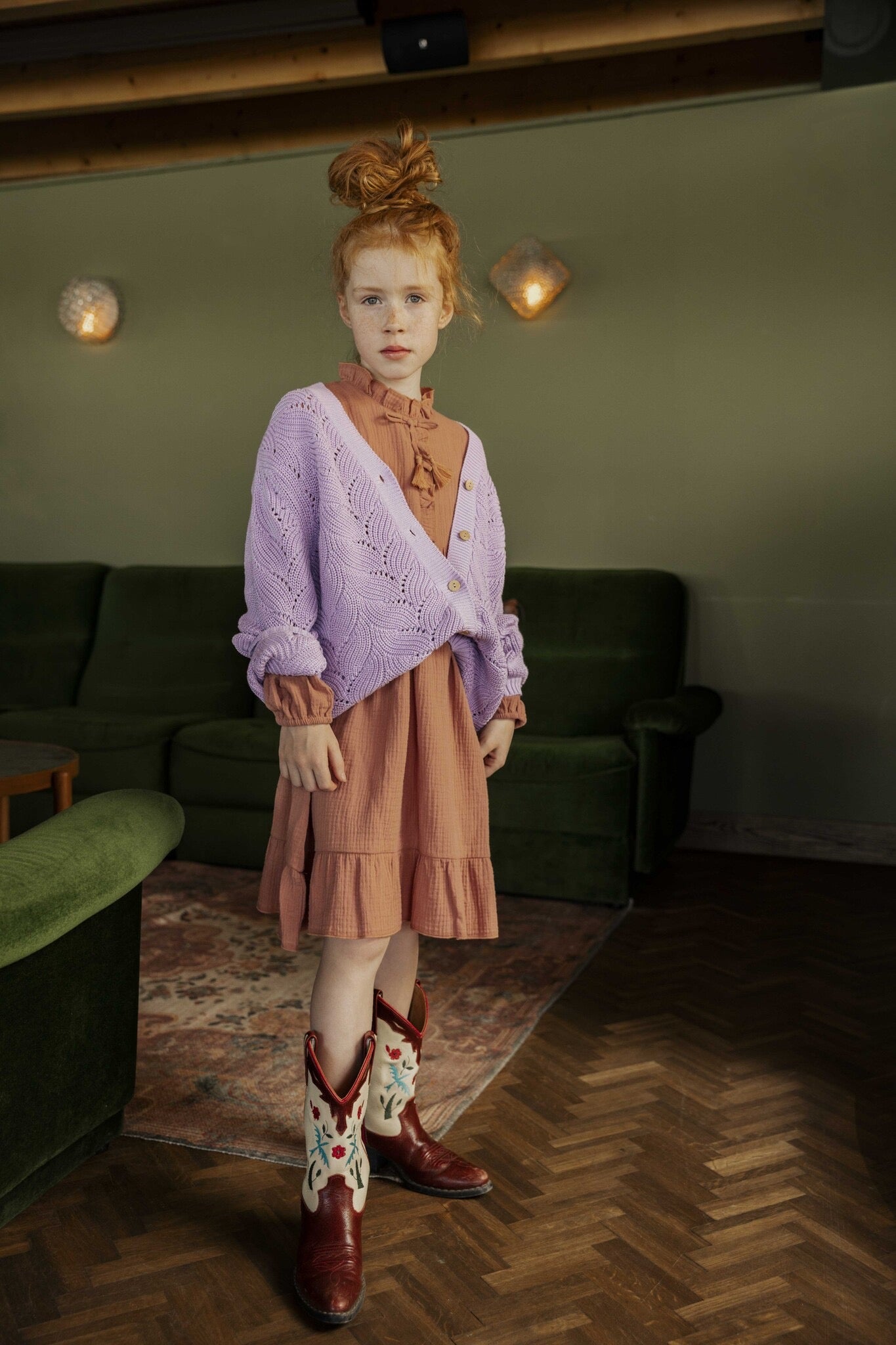 Ammehoela Kids Lilac Ginny Cardigan