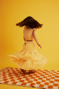 Dear Sophie Checkered Yellow Wave Skirt