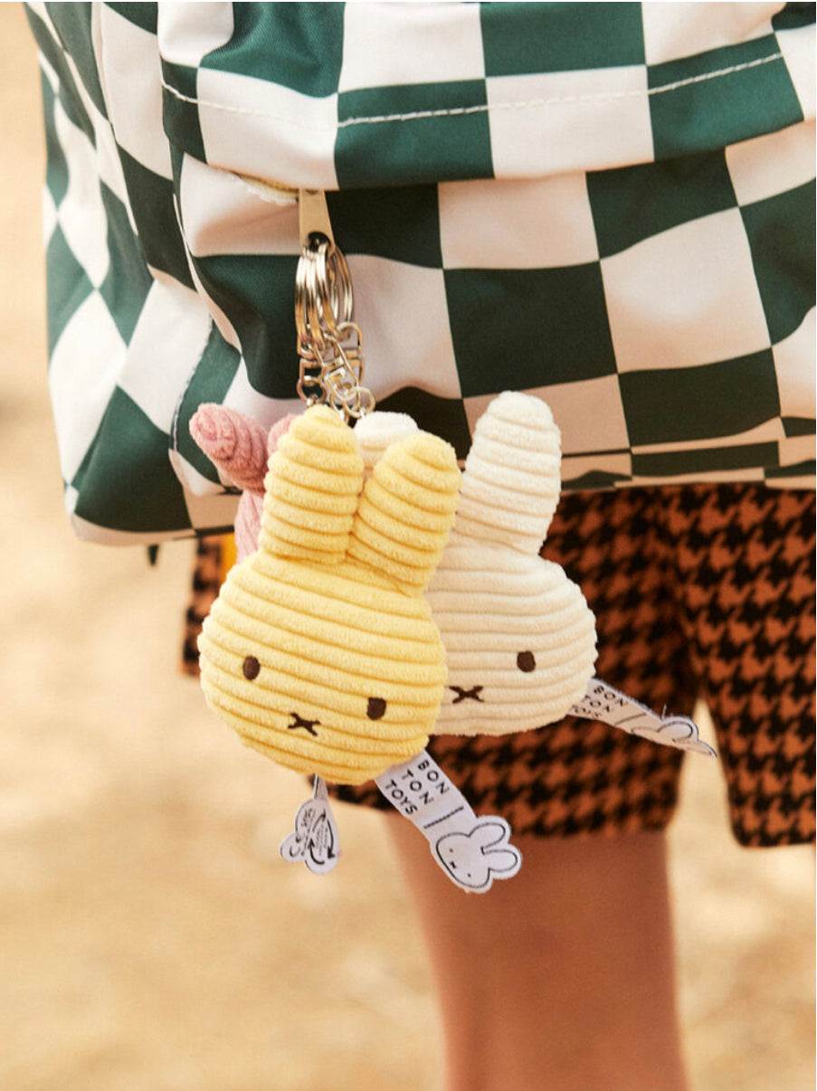 Miffy Flat Corduroy Keychain in Buttercream