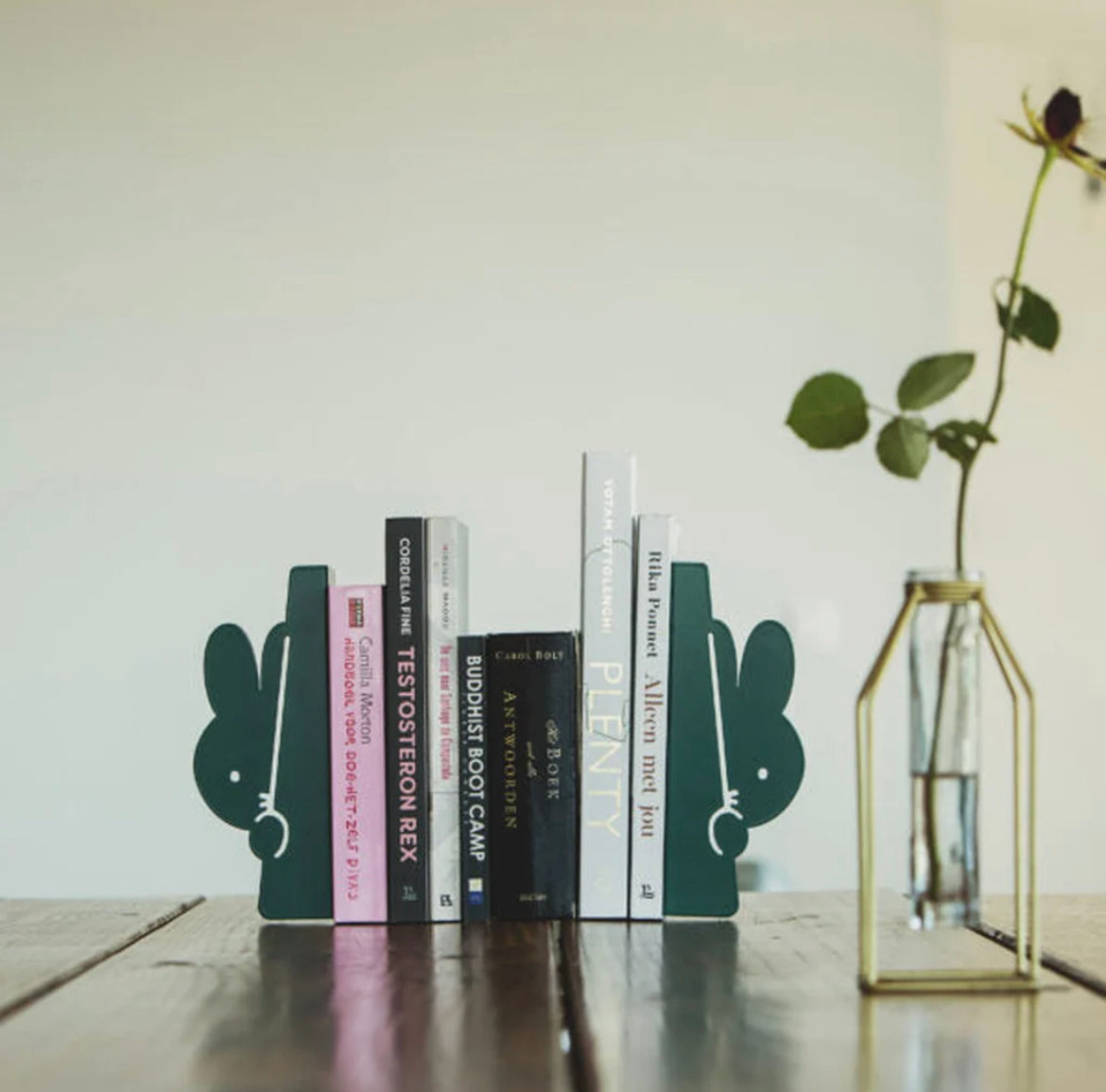 Miffy Peekaboo Metal Bookends in Eucalyptus Green