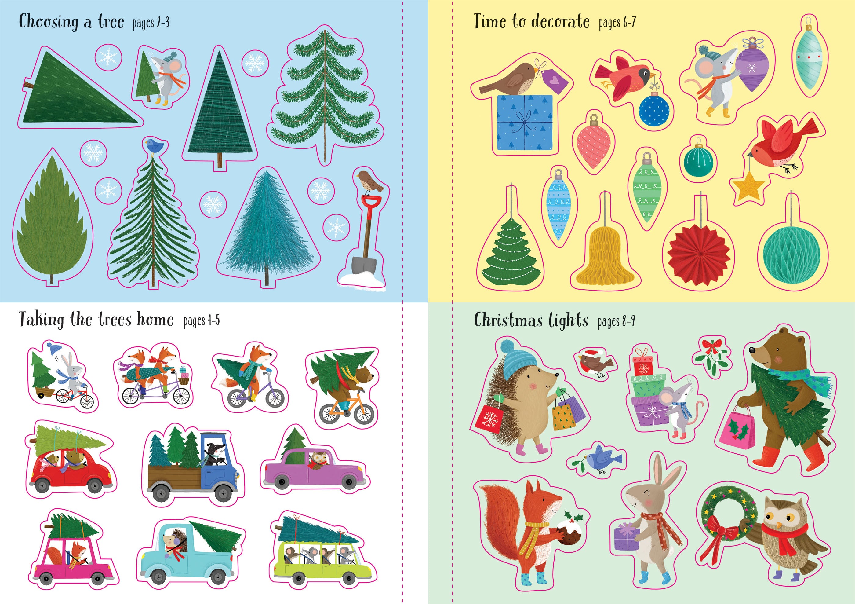 Sparkly Christmas Trees Sticker Book (Usbourne)