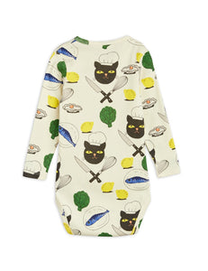 Mini Rodini Chef Cat Long Sleeve Bodysuit