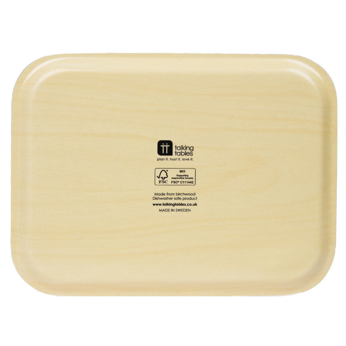 Purple Gingham Wooden Serving Tray