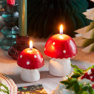 Large Red Mushroom Candle