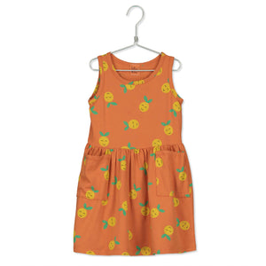 Lötie Kids Grapefruit Sleeveless Dress in Orange