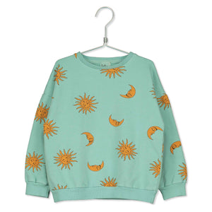 Lötie Kids Sun & Moon Sweatshirt in Seagreen