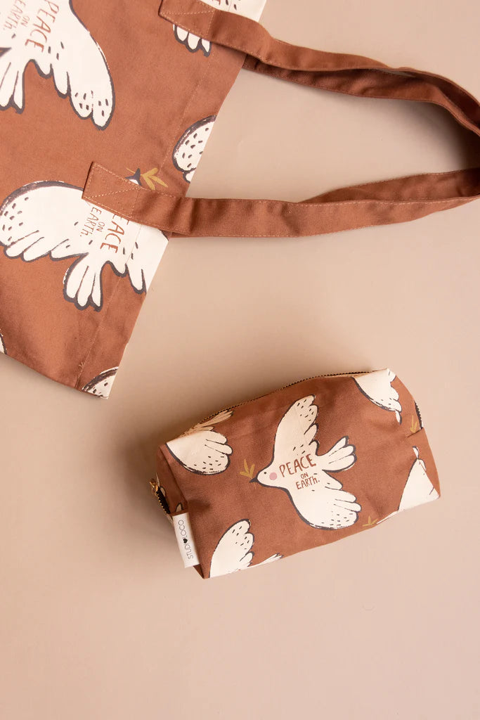 Studioloco Brown Peacebird Tote Bag