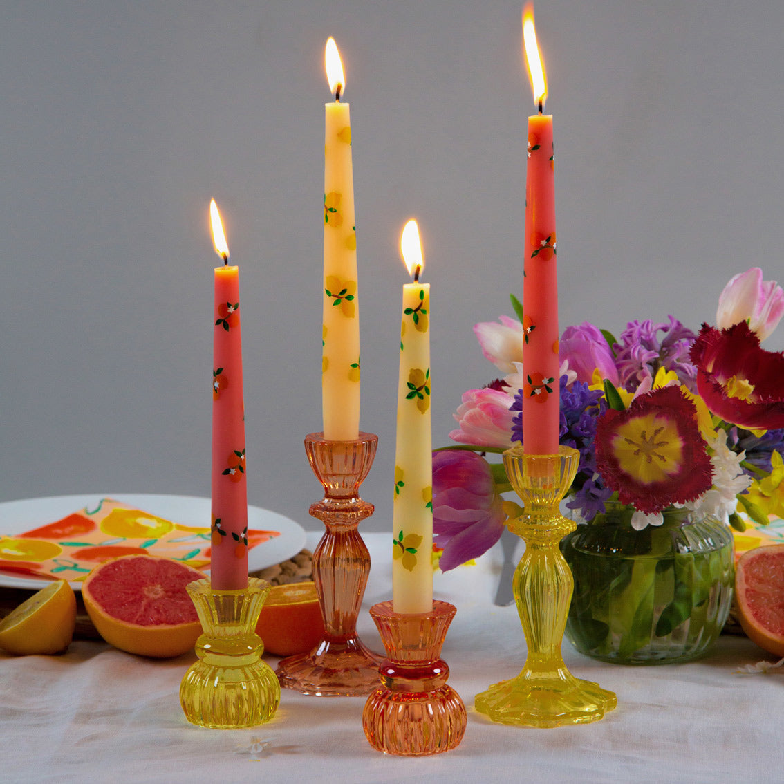 Yellow Glass Candleholder