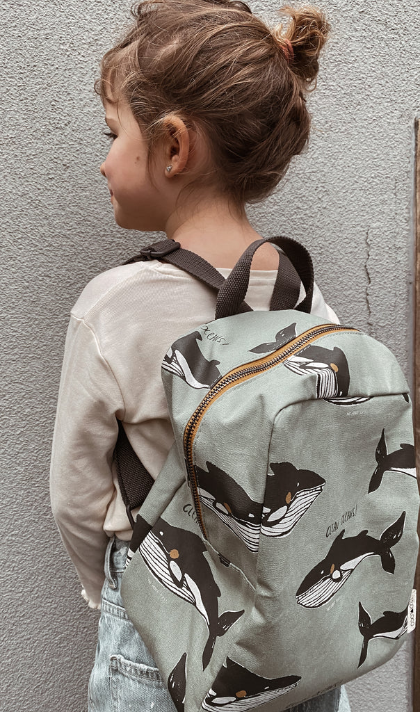 Studioloco - Whale Cotton Canvas Backpack
