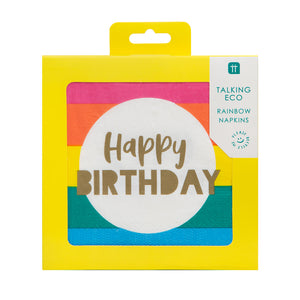 Rainbow ‘Happy Birthday’ Recyclable Napkins