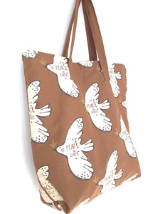 Studioloco Brown Peacebird Tote Bag