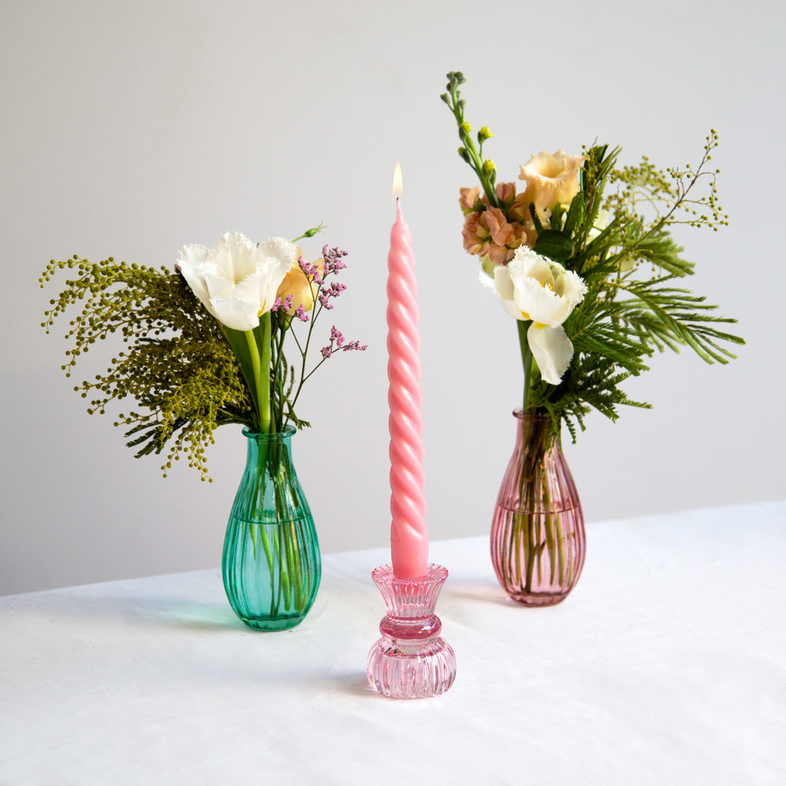 Warm Coloured Spiral Candles - 4 Pack