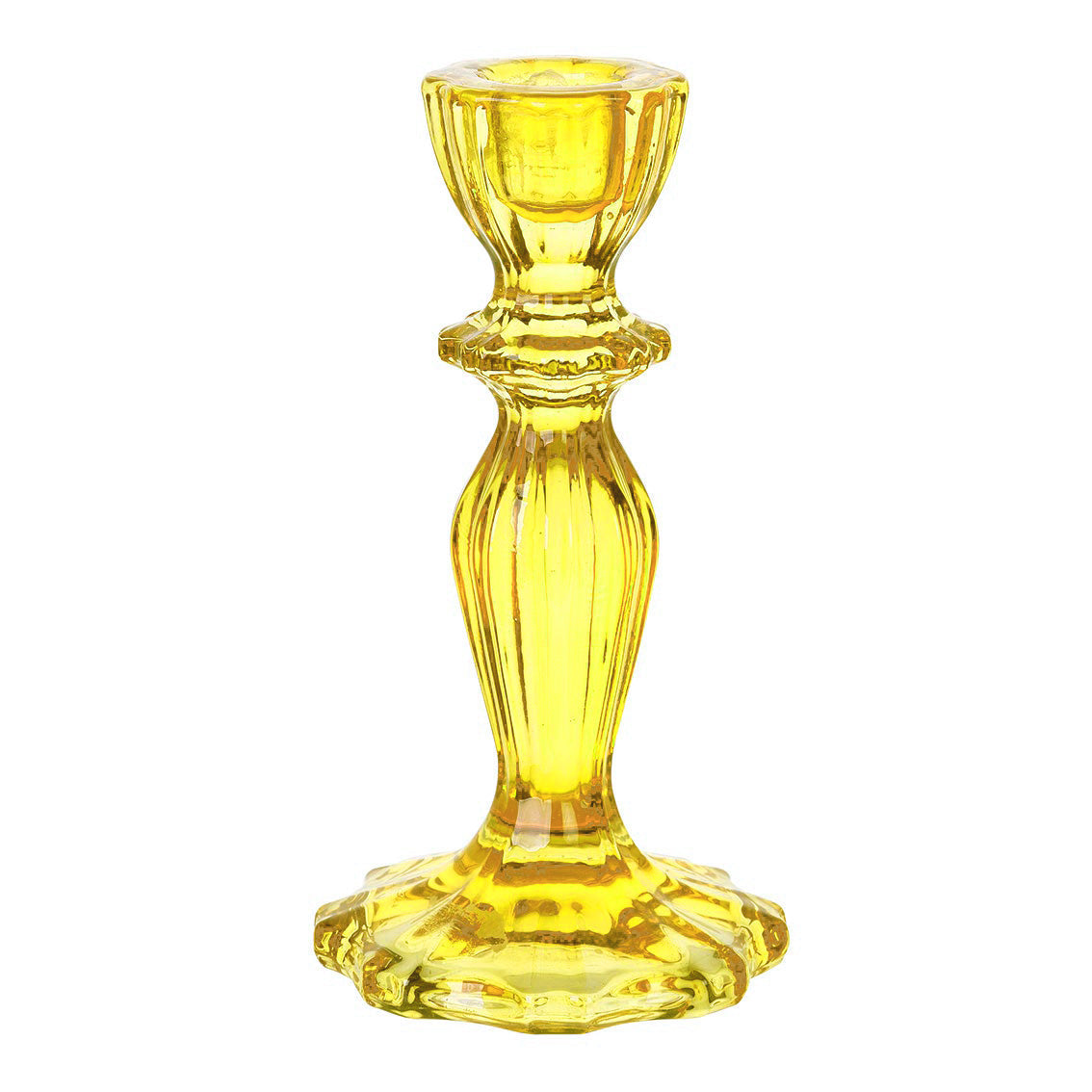 Yellow Glass Candleholder
