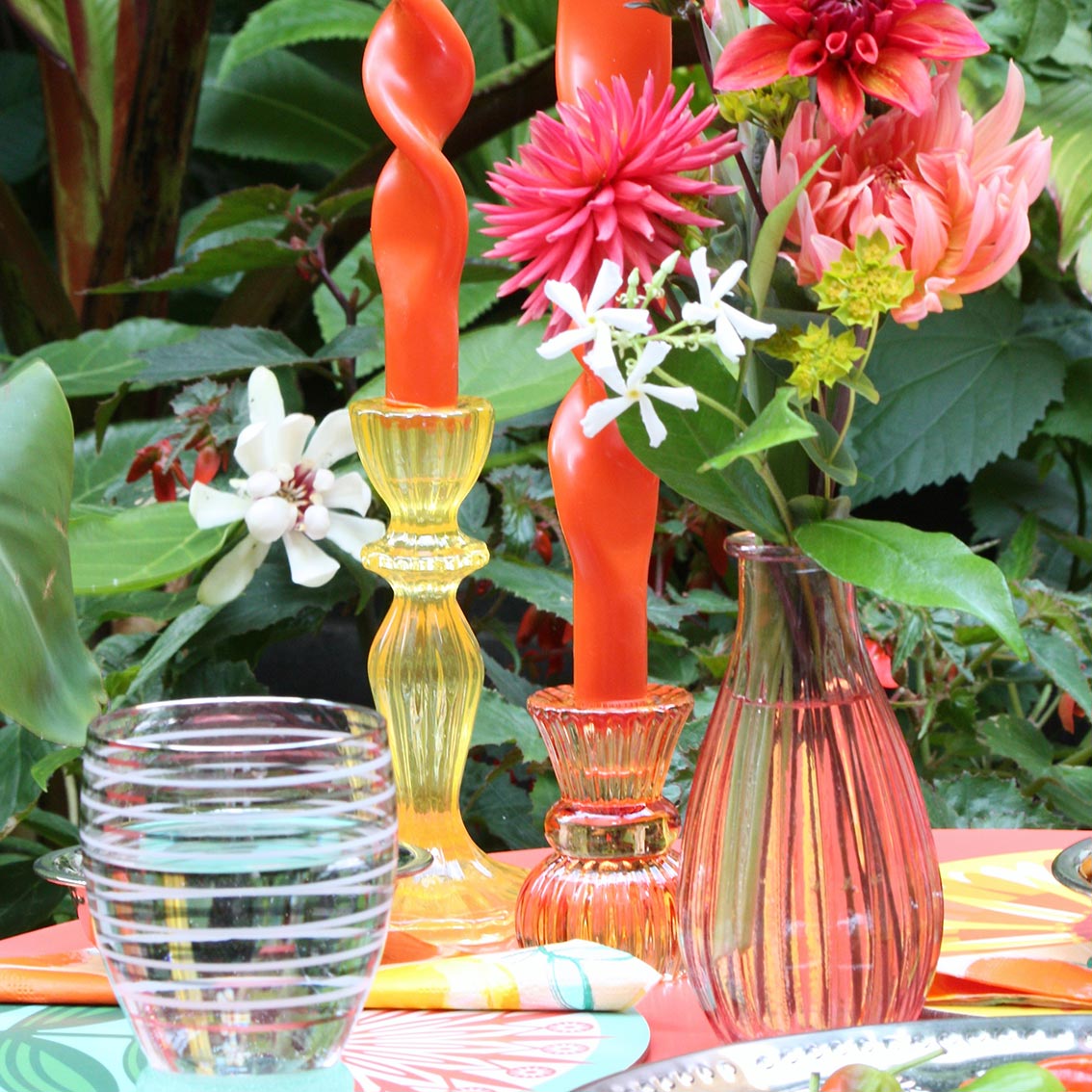 Yellow Glass Candleholder