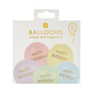 Pastel ‘Happy Birthday’ Balloons
